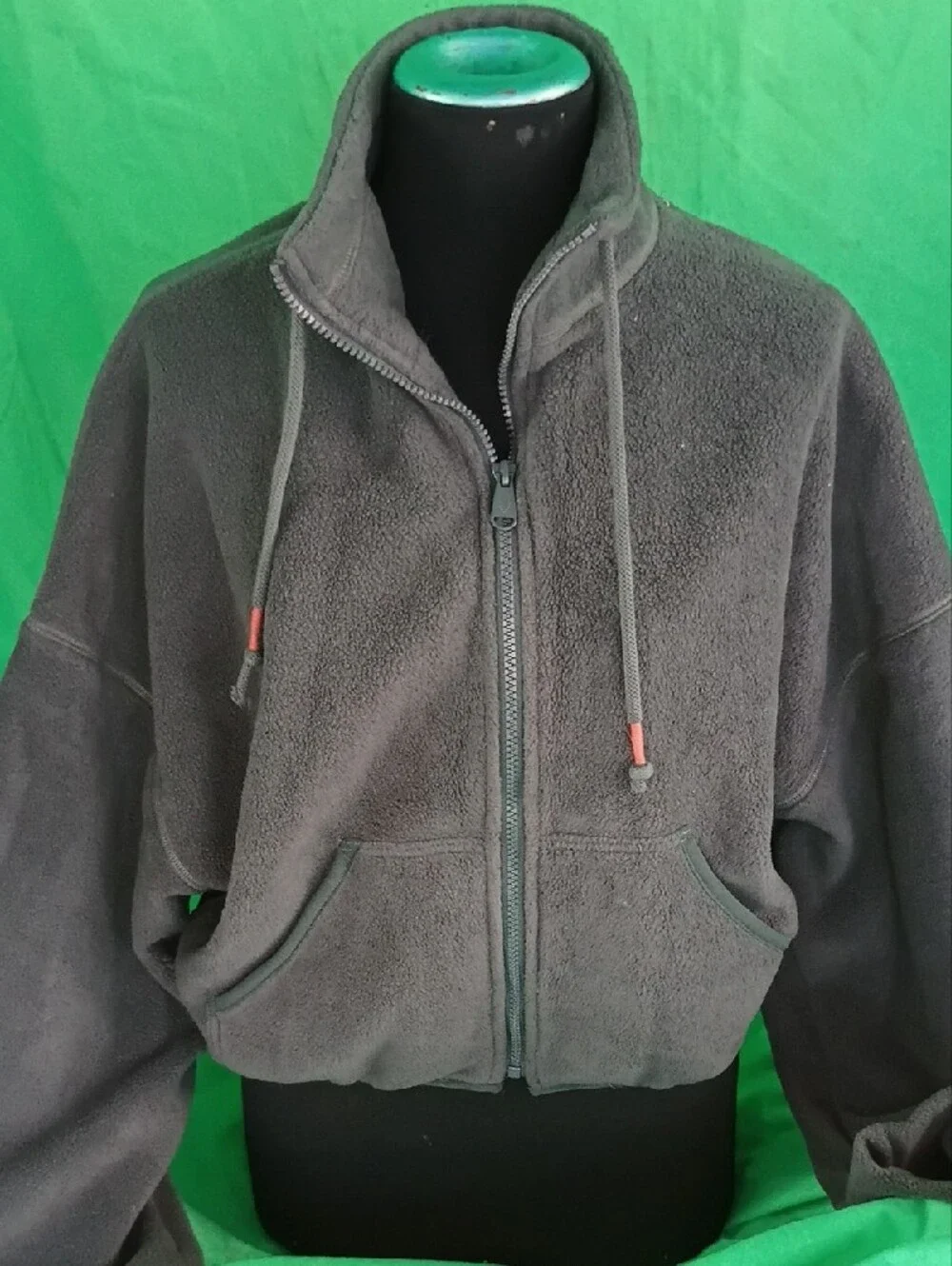 Free People Charcoal Gray Zip-Up Utility Jacket